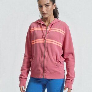 Victoria’s Secret Angel Small Pink Zip Hoodie Striped Vintage Preppy Cozy Classi